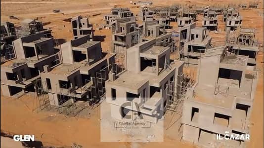 شقه للبيع في التجمع السادس ريسيل مع المطور العقاري الكازار في ارقي كمبوند جلين بجوار هايد بارك بدفع مقدم وقسط الباقي   Glen - Sixth Settlement