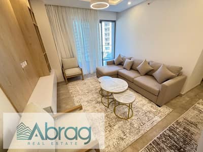 For rent: 135 sq m furnished, two-bedroom apartment in modern style with air conditioning in Zed West Compound, Sheikh Zayed.