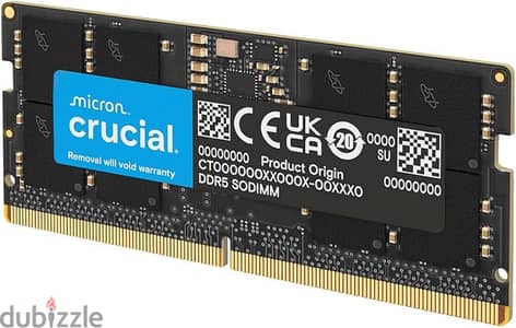 رام Crucial DDR5 16GB 4800MHz للبيع جديدة بالكامل ومش مستعملة