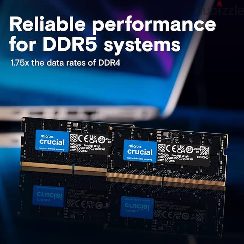 رام Crucial DDR5 16GB 4800MHz للبيع جديدة بالكامل ومش مستعملة 1