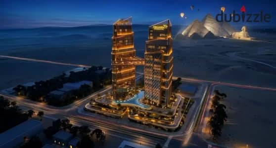 وحدة سكانية للبيع تحت ادارة تريموف متشطبة الترا سوبر لوكس بنسبة أيجار الزامي 22% بأنظمة سداد تصل ل 15 سنة امام الاهرامات عائد اكتر من 2 مليون سنويا