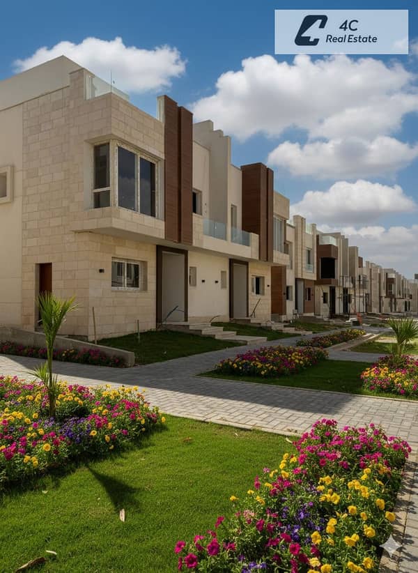 Townhouse 176m with the lowest price in the market 4 bedrooms with the largest open view and a distinctive view in Azzar 2 Compound Fifth Settlement
