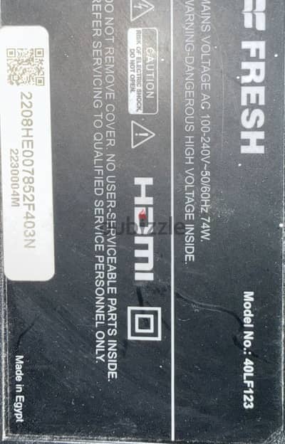 شاشة فريش 40 بوصة LED Full HD موديل 40LF123 بحالة ممتازة