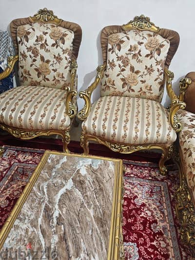 صالون كامل مدهب خشب زان