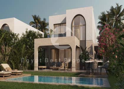 SKY VILLA 4 BED ROOMS PRIVATE POOL FOR SALE IN NORTH COAST DIRECT LAGOON FULLY FINISHEDE PRICE UP TO 10 YEARS .