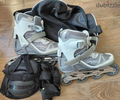 roller Oxelo size 39 light gray + Accessories