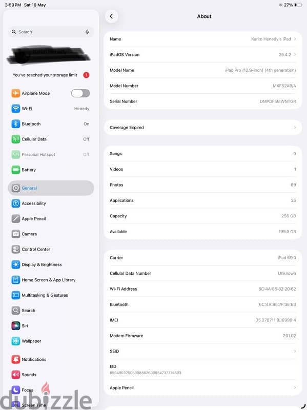 IPad pro 12.9 - 4th generation 2020 - 256GB 6