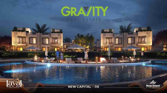 3-bedroom apartment at a bargain price, with installment over 12 years, open view of the diplomatic district next to a 7-star hotel and International University in the AR8 area of the new administrative capital