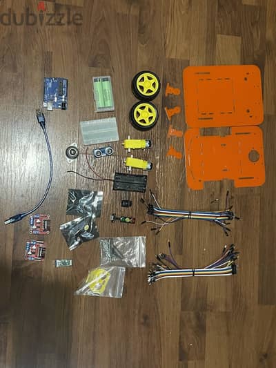 طقم arduino كامل ( arduino uno, bluetooth, 2 L298N, Ultrasonic )