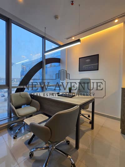 Office 90 SQM Fully Finished and Furnished divided 4 Rooms and Reception with toilet  and kitchenette directly on north 90