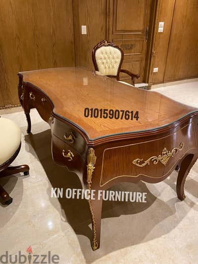 classy classic office مكتب كلاسيك بايوه فرنساوي وزاري خشب زان احمر