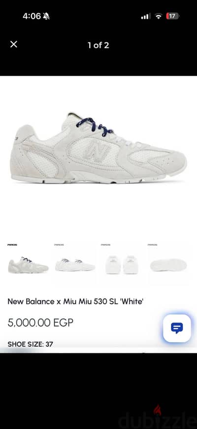 New balance X Miu Miu 530 SL white
