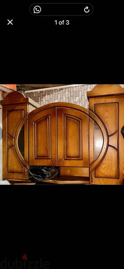 دولاب مطبخ قطعه واحده فوق خشب زان
