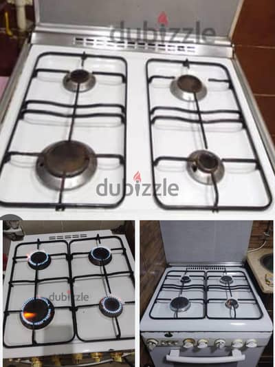 بوتجاز كريازي 4 شعله ابيض مستعمل. . يعمل بالغاز
