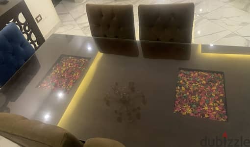 سفره خشب زان ٦ كراسى بالنيش