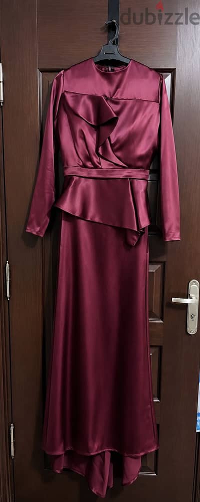 Burgundy soirée dress