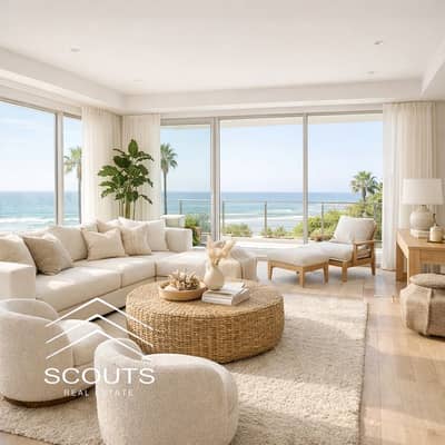 شاليه للبيع بفيو علي البحر متشطب بالكامل في مار باي راس الحكمه الساحل الشمالي mar bay north coast بالقرب من سيدي عبدالرحمن