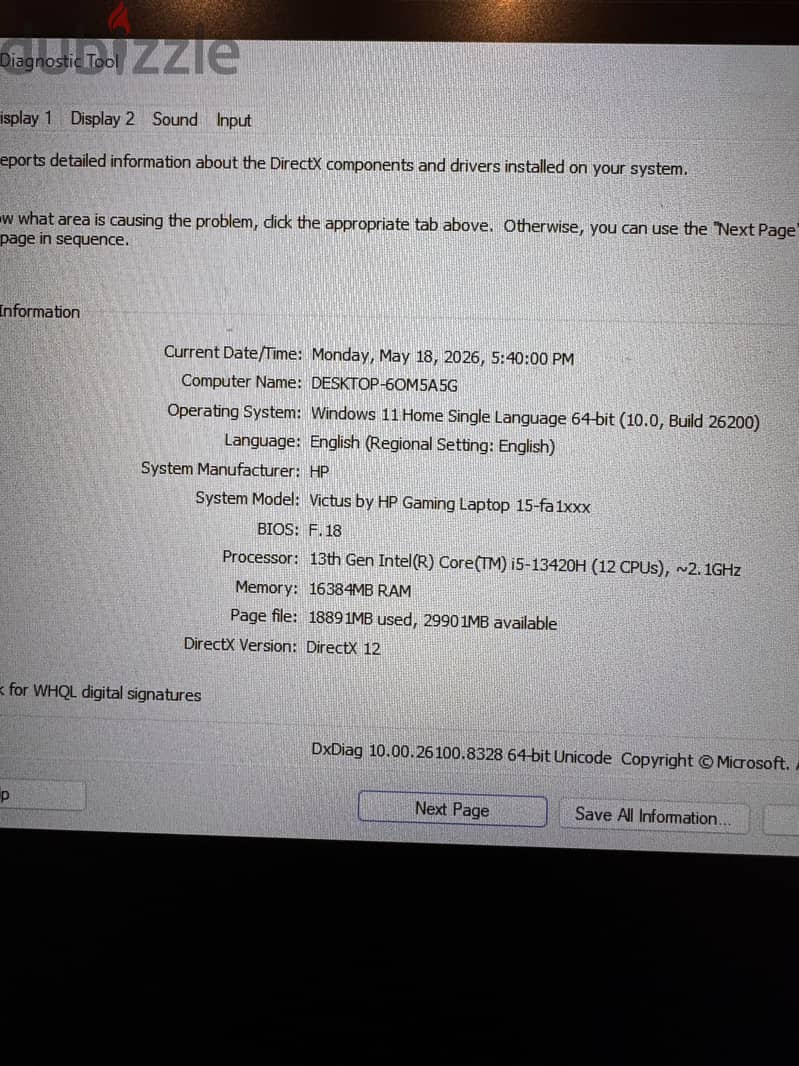 Hp Victus Gaming 15 5