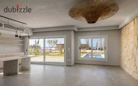 Fully finished chalet with garden for sale overlooking the lagoon in Masaya North Coast, next to Fouka Bay in Ras El Hekma