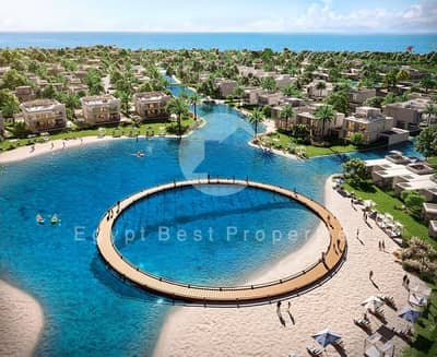 Fully furnished View hotel pool 2 bedrooms chalet for sale in Marassi Marina North coast