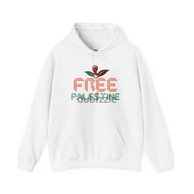 White Hoodie – “Free Palestine” | Limited Edition | High-Quality