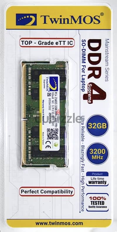 TwinMOS 32 GB 3200MHz DDR4 SO-DIMM for Laptop