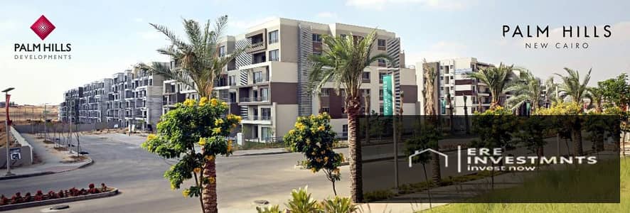 Corner Apartment Fully finished and Ready to move with lagoon view for sale in Palm Hills New Cairo Compound