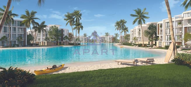 تاون هاوس 3 غرف نوم تشطيب كامل، بدون مقدم (0%)، بنظام سداد 9 سنوات، على اللاجون بإطلالة على البحر، موقع مميز للبيع في أزها – الساحل الشمالي.