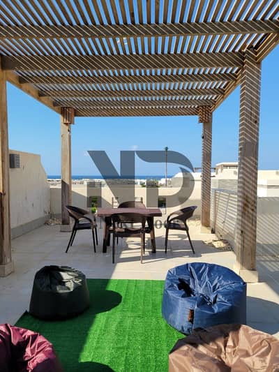 بنتهاوس للإيجار في أمواج سيدي عبد الرحمن | فيو بحر مباشر | 150م + رووف 150م | 3 غرف نوم