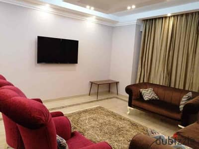 Furnished apartment for rent in the Fifth Settlement near Egypt 2000 school, elevated ground floor overlooking a garden and has a private front garden and 2 back balconies in the bedrooms. It consists of 3 rooms, 2 bathrooms, a kitchen, and a two-piece reception. Asking for 40,000 EGP.