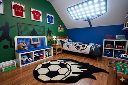 Football Hand Tufted Rug