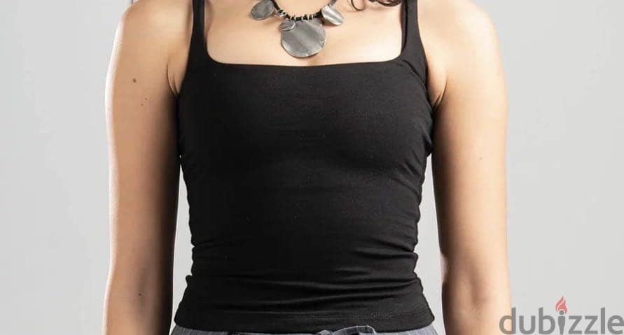 BLACK WIDE NECK TANK TOP 1