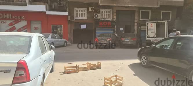مخزن للايجار بشارع عبد المنعم رياض الرئيسي بالعجوزة 630 متر له مدخلان