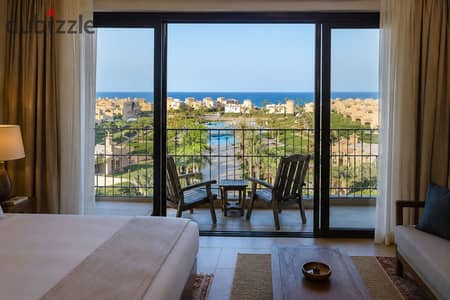 فرصة شاليه بحري متشطب فندقي بView بانورامي في ارقى Resort على البحر مباشرة العين السخنة