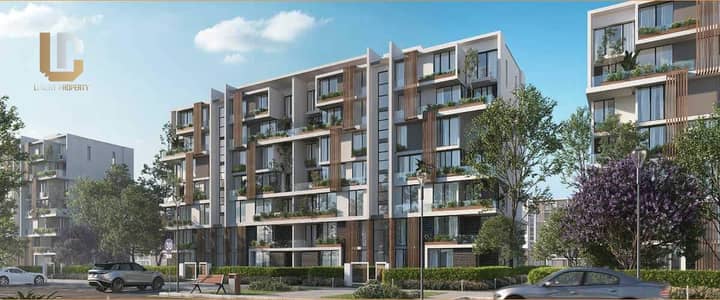 شقة بجاردن متشطبة بالكامل للبيع في التجمع الخامس Palm Hills غرفتين