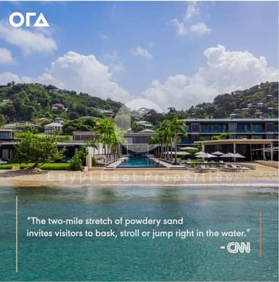 شاليه مطل علي البحر للبيع ل اورا بمقدم 5% فقط مع اطول مدة سداد في سلفر ساندس الساحل الشمالي