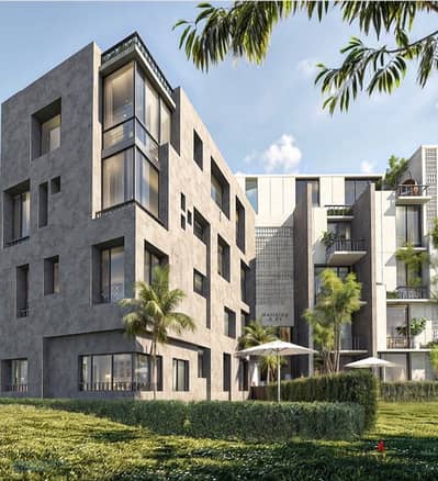 Apartment with garden for sale in Rafts Compound on the Dahshur Link Road, opposite Beverly Hills Sodic, and near Cairo University, Al Ahly Club, and
