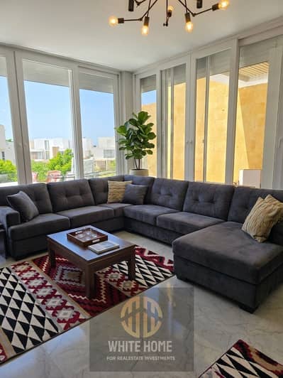 Chalet Sky Horizon Upper Fully furnished for rent in North Coast Sidi Abdel Rahman Seashell with open view, Near to Beach & Facilities & restaurants .