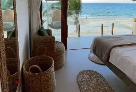 Near delivery chalet, fully finished with air conditioning, featuring 2 bedrooms and 1 bathroom, in Solare Ras El Hekma on the North Coast.