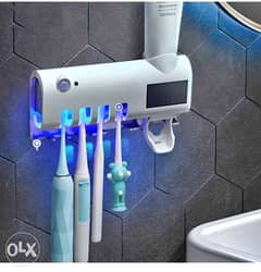 حامل و معقم فرش الأسنان سهل التركيب في الحمام 0