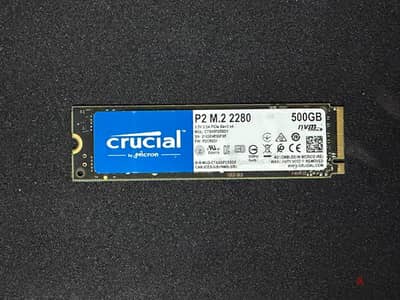 هارد SSD Crucial P2 500GB NVMe M. 2 + ثيرمال باد جديدة Hiksemi أصلية