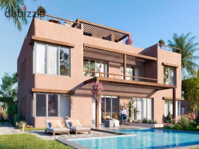 شاليه سينيور بتشطيب كامل في موقع مميز بالساحل الشمالي داخل Hacienda Blue من تطوير Palm Hills Developments، بمقدم 2.5% فقط وتقسيط يصل إلى 12 سنة.