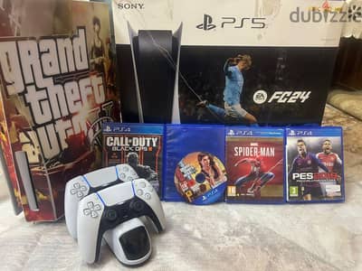  للبيع: بلايستيشن 5  PS5 بحالة الزيرو حرفياً مع كولكشن ألعاب مميز