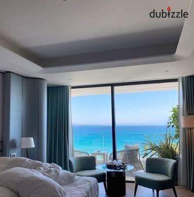 شاليه لقطة فيو مميز للبيع على البحر مباشرة في العلمين الجديدة الساحل الشمالي  alamein north coast في لاجونز lagoons