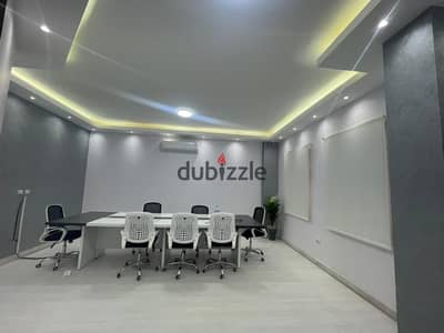Premium 200m furnished office for rent in the best location on Al-Tas'ein Street, Fifth Settlement