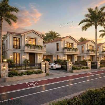 Independent villa 285m with a private garden in Skoon Compound in the Green Belt in Zayed at the price of an apartment with a 10% down payment and installments over 7 years, and take advantage of the launch offers.