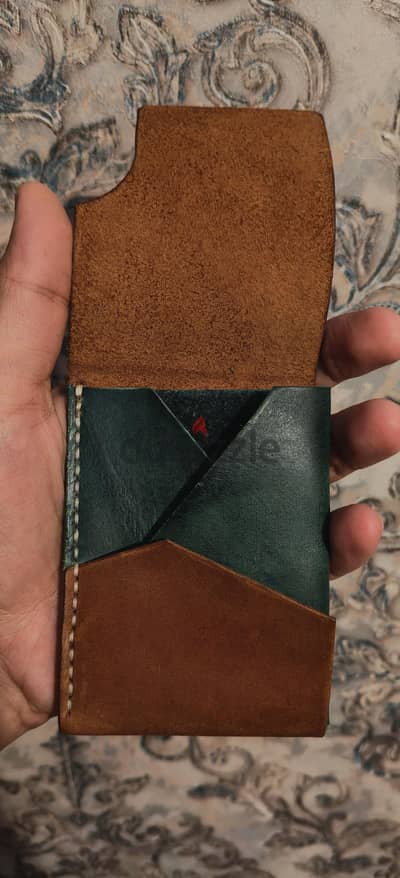 محفظة كاچوال هاند ميد بالكامل جلد طبيعي بقري
