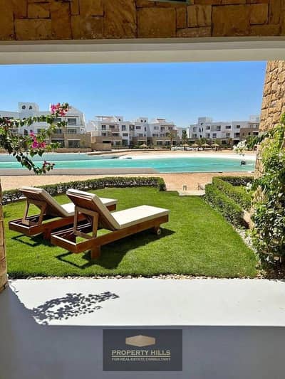 للبيع شاليه متشطب بالكامل بالتكيفات والمطبخ مع حسن علام فى سوان ليك الجونة بالتقسيط على اطول فتره سداد