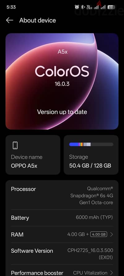 OPPO A5x الجهاز كسر زيرو استعمال اقل من شهر فاضي
