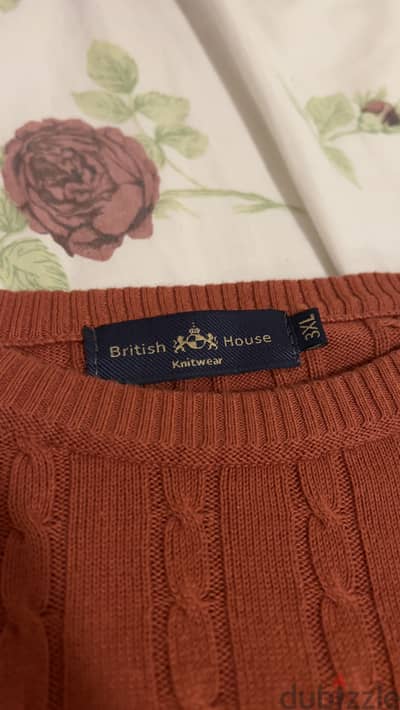 British house - orange knit pullover - 3XL/ بلوفر برتقالى- بريتيش هاوس